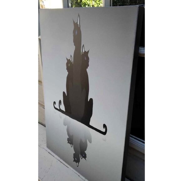 "ALLEY CATS" Original Art Canvas Giclee Wrap - Picture 3 of 8